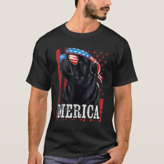 Black Pug 4th Of July Dog Mum Dog Dad Merica Usa F T-Shirt
