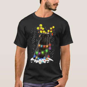 Black Pug Blinker Nice Dog Christmas Pug Christma T-Shirt