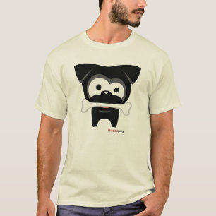 Black Pug Bone! T-Shirt (Light colours)