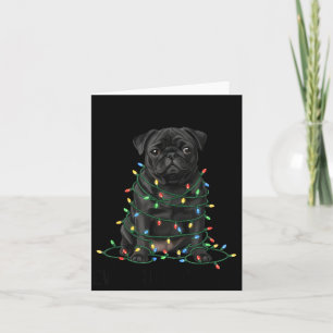 Black Pug Christmas I'm Fine Everything Is Fine  Card