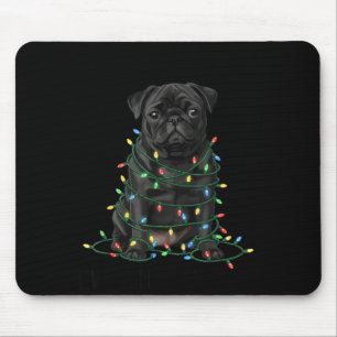 Black Pug Christmas I'm Fine Everything Is Fine  Mouse Mat