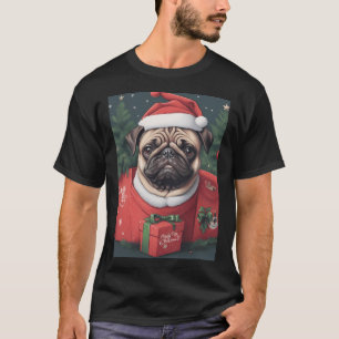 black pug christmas T-Shirt