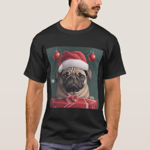 black pug christmas T-Shirt