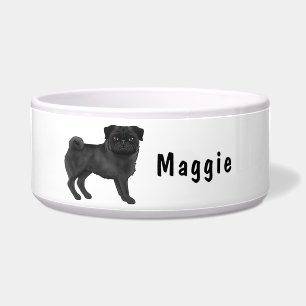 Black Pug Cute Cartoon Dog With Custom Name