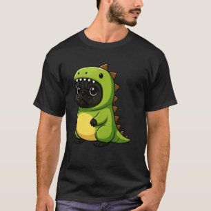 Black Pug Dinosaur Costume Trex Animal Lover Mum D T-Shirt