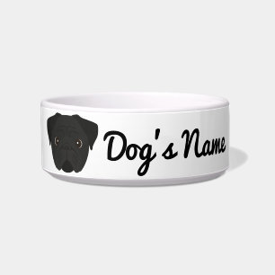 Black Pug Dog Bowl