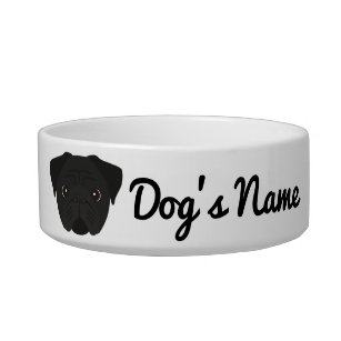 Black Pug Dog Bowl