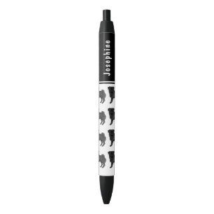 Black Pug Dog Cute Mops Dog Breed Design With Name Ink Pen