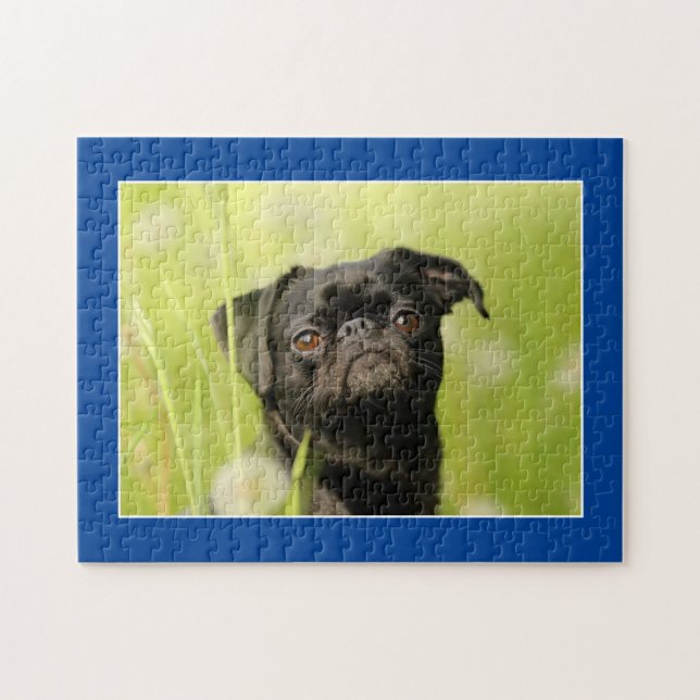 Black Pug Dog Jigsaw Puzzle (Horizontal)