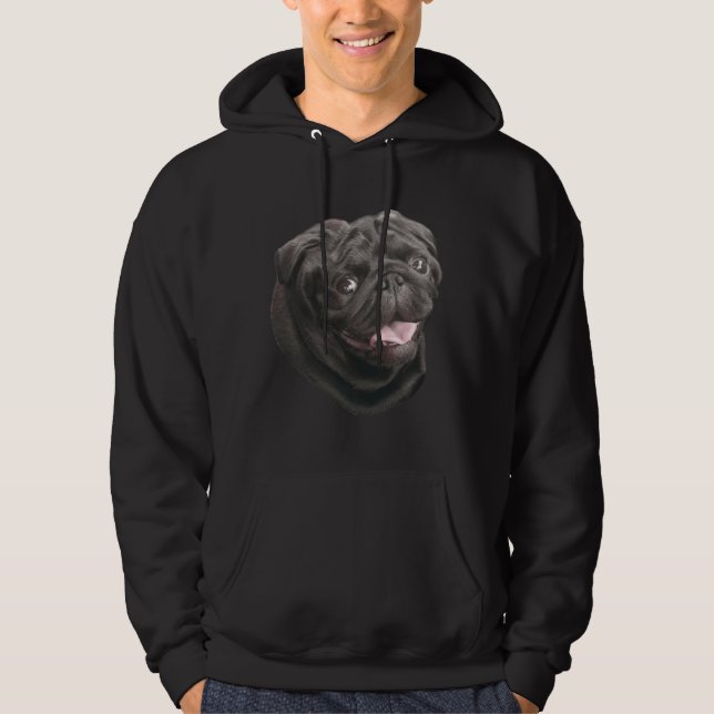 Black Pug dog lover cute funny Classic T-Shirt 681 Hoodie (Front)
