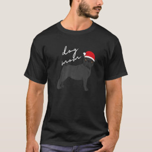 Black Pug Dog Mum Christmas T-Shirt