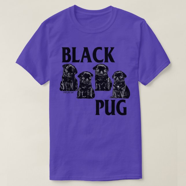 Black Pug Flag T-Shirt (Design Front)