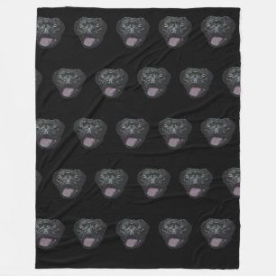 Black Pug Fleece Blanket