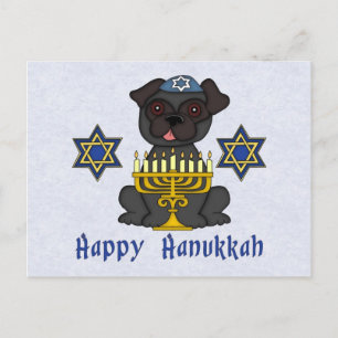 Black Pug - Hanukkah Card