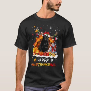 Black Pug Happy Hallothanksmas T-Shirt