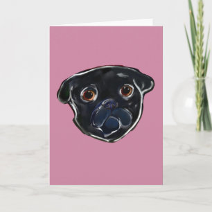 Black Pug Holiday Card