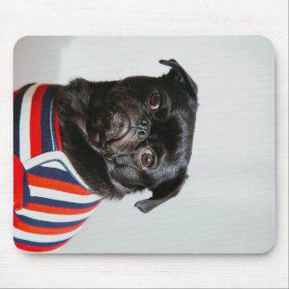 Black Pug In A Sweater Blanket Mouse Mat