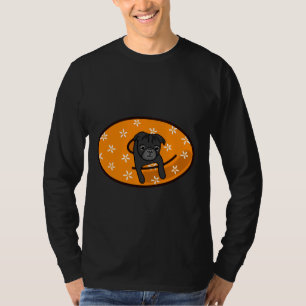 Black Pug in Orange Inner Tube Classic T-Shirt 817