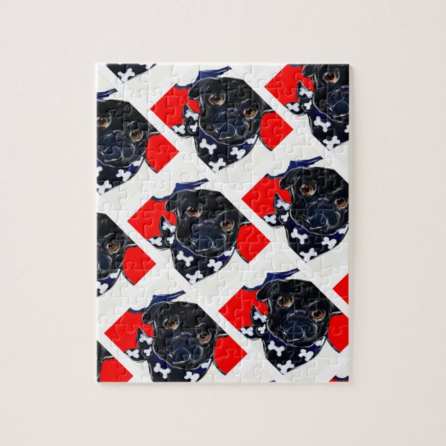 Black Pug Jigsaw Puzzle (Vertical)