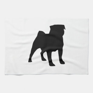 Black Pug Kitchen Towel