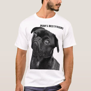 Black PUG MAN'S BESTFRIEND WHITE SHIRT