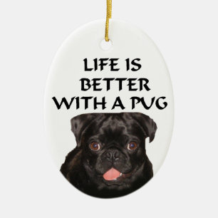 black pug ornament