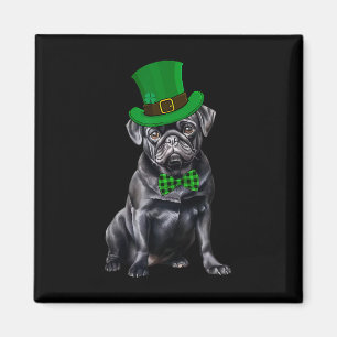 Black Pug Patricks Day Hat Funny St Patricks Day D Magnet