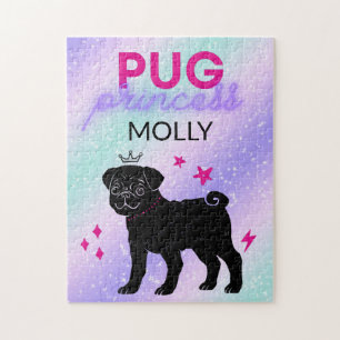 BLACK" PUG PRINCESS" PUZZLE FOR KIDS!
