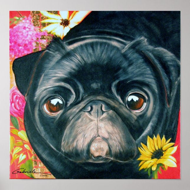 Black Pug Print (Front)