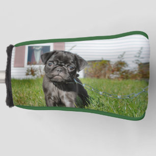 Black Pug puppy Golf Head Cover