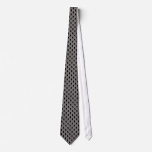 Black Pug Silhouettes on Grey Background Tie