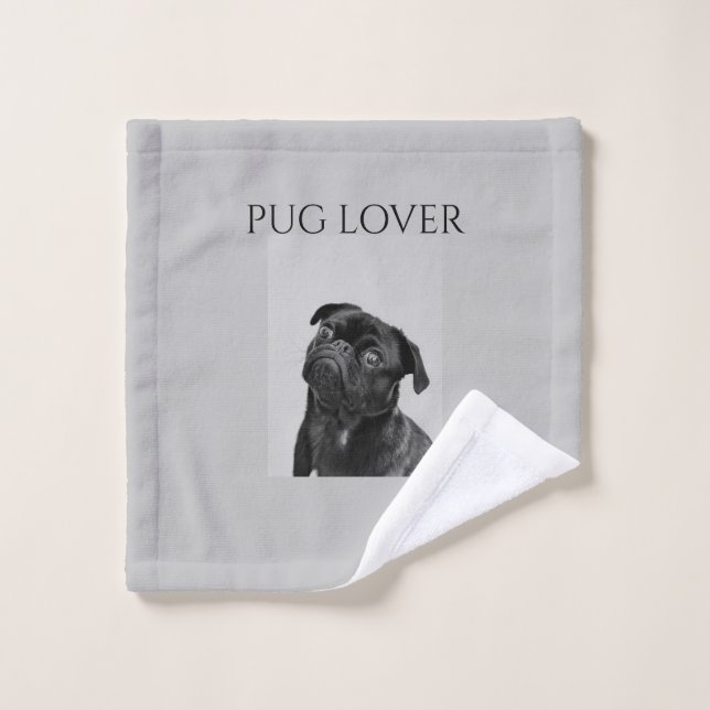 Black pug wash cloth. wash cloth (Wash Cloth)