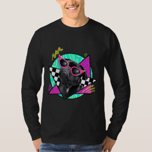 Black Pug Wearing Pink Sunglasses Classic T-Shirt