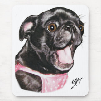 Black Pug Whassup?! Mouse Mat
