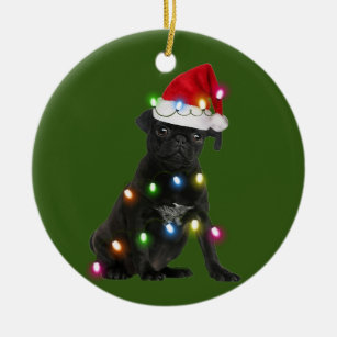 Black pug christmas decoration clearance