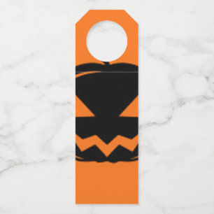 Black pumpkin bottle tag