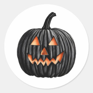 Black Pumpkin Classic Round Sticker