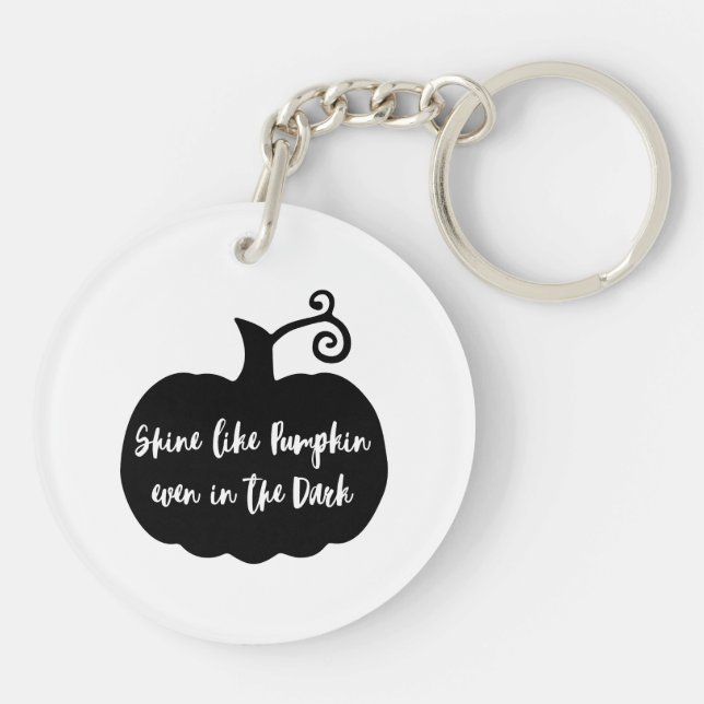 Black Pumpkin Halloween Key Ring (Back)