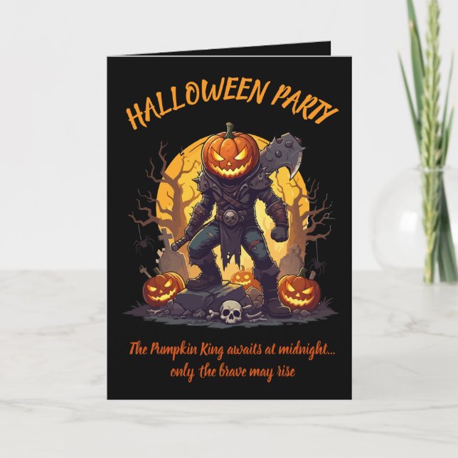 🖤 Black Pumpkin King Halloween Invite 🎃 (Front)
