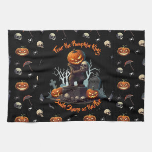 🖤 Black Pumpkin King Kitchen Towel 🎃