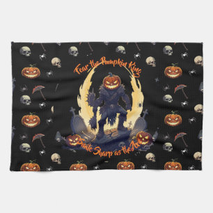 🖤 Black Pumpkin King Kitchen Towel 🎃