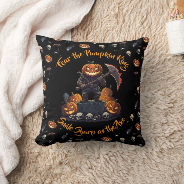 🖤 Black Pumpkin King Throw Pillow 🎃 (Blanket)