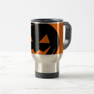 Black pumpkin travel mug