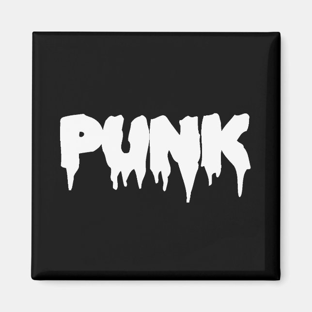 Black "Punk" Drip Font Magnet (Front)