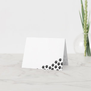Black Puppy Paw Prints  Note Card
