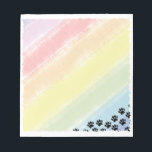 Black Puppy Paw Prints Pastel Rainbow Watercolor  Notepad<br><div class="desc">Cartoon style black dog paw print notepads.
Good for dog owners and for businesses like pet shops.</div>