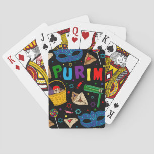 Black Purim Playing Cards
