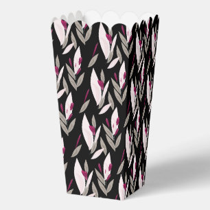 Black purple abstract red retro flower pattern favour box