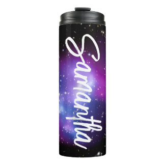 Black Purple and Blue Celestial Photo Personalised Thermal Tumbler