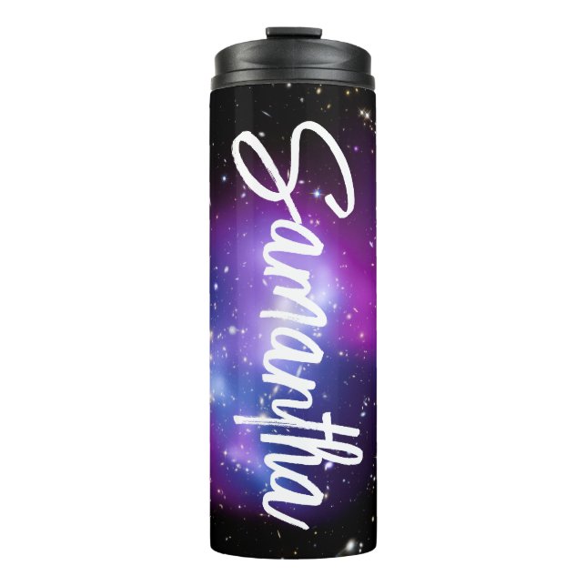 Black Purple and Blue Celestial Photo Personalised Thermal Tumbler (Front)